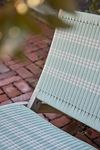 Thumbnail View 2: Folding Teak + Wicker Scissor Chair, Stripe