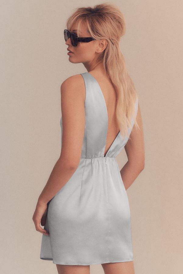 Slide View: 2: BHLDN Alice High-Neck Stretch Satin Mini Dress