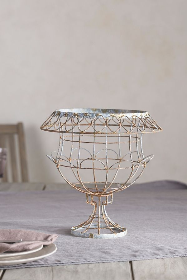 Slide View: 4: Scalloped Wire Urn Planter