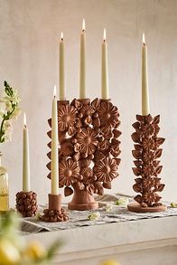 Slide View: 4: Oaxacan Clay Candelabra