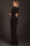 Thumbnail View 2: Katie May In A Mood Long-Sleeve V-Neck Slim Stretch Jersey Maxi Dress