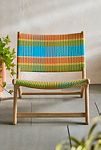 Thumbnail View 4: Havana Wicker + Teak Armless Chair, Colorful Plaid