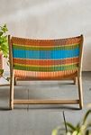 Thumbnail View 5: Havana Wicker + Teak Armless Chair, Colorful Plaid