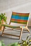 Thumbnail View 2: Havana Wicker + Teak Armless Chair, Colorful Plaid