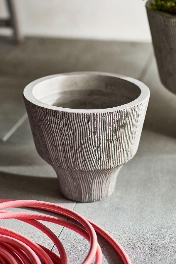 Slide View: 7: Fluted Textured Concrete Planter