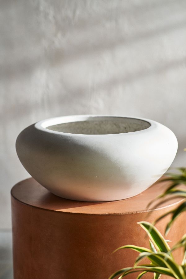 Slide View: 2: Smooth Concrete Bowl Planter