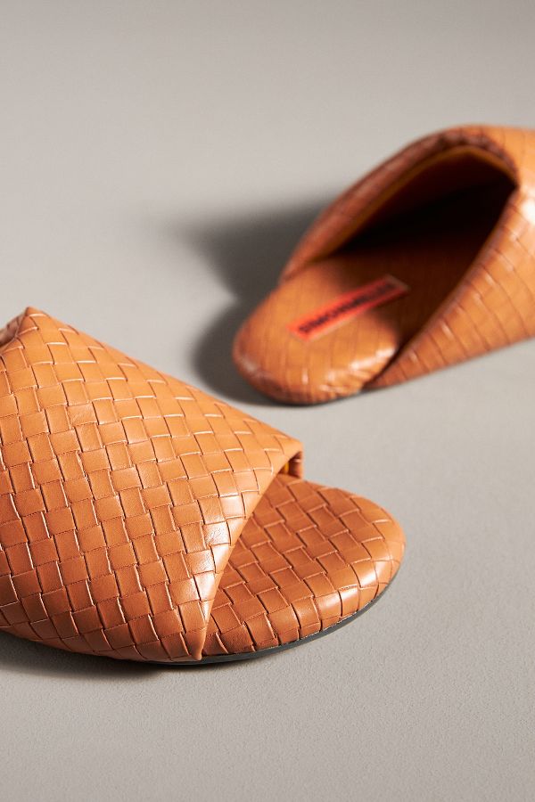 Slide View: 4: SIMONMILLER Woven Faux-Leather Bubble Slide Sandals