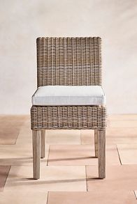 Slide View: 5: Ridgeline Wicker + Teak Side Chairs, Set of 2