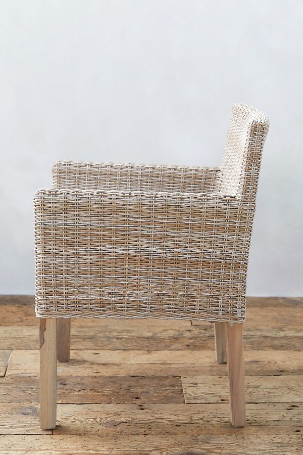 Slide View: 2: Ridgeline Wicker + Teak Armchair