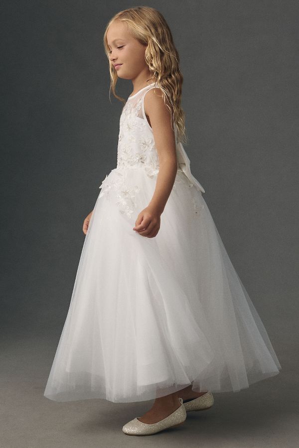 Slide View: 4: Princess Daliana Sparkle Appliqué Flower Girl Dress