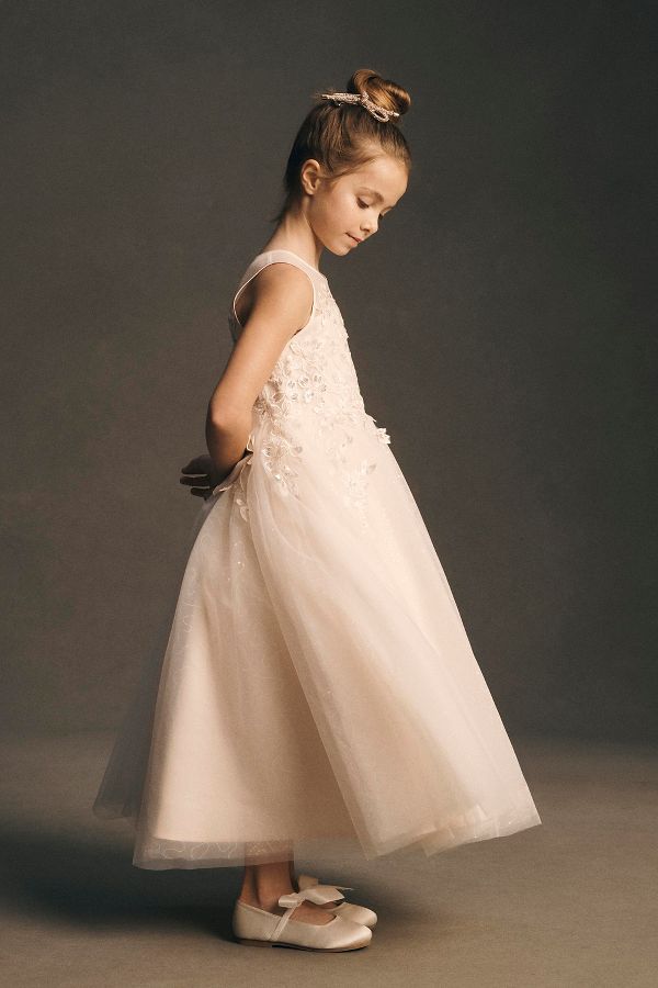 Slide View: 4: Princess Daliana Sparkle Appliqué Flower Girl Dress