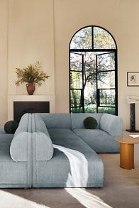 Slide View: 1: Celine Corduroy Modular Armless Sofa