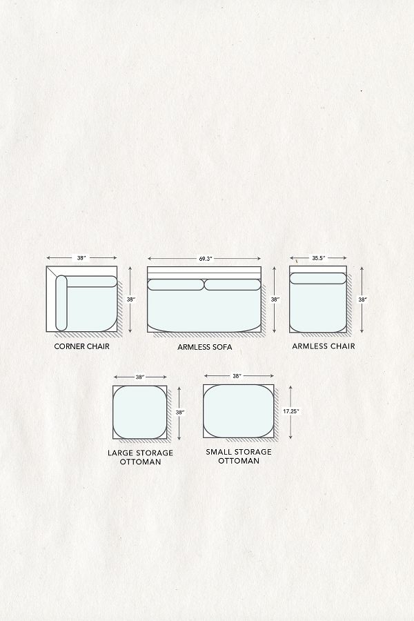 Slide View: 7: Corduroy Celine Modular Armless Sofa