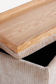 Slide View: 3: Corduroy Celine Small Storage Ottoman