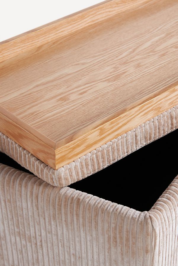 Slide View: 3: Celine Corduroy Small Storage Ottoman