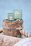 Thumbnail View 1: Paned Mosaic Votives, Set of 2 Blue