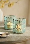 Thumbnail View 2: Paned Mosaic Votives, Set of 2 Blue