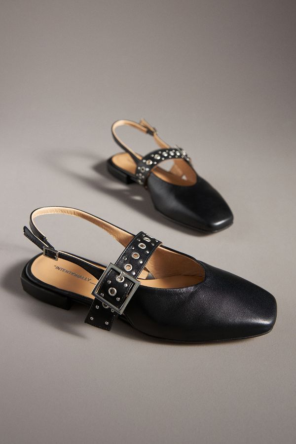 Slide View: 3: Intentionally Blank Pearl Slingback Flats