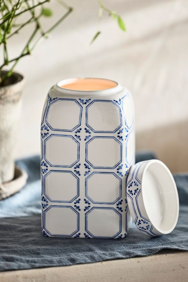 Slide View: 4: Ceramic Jar Candle, Chinoiserie