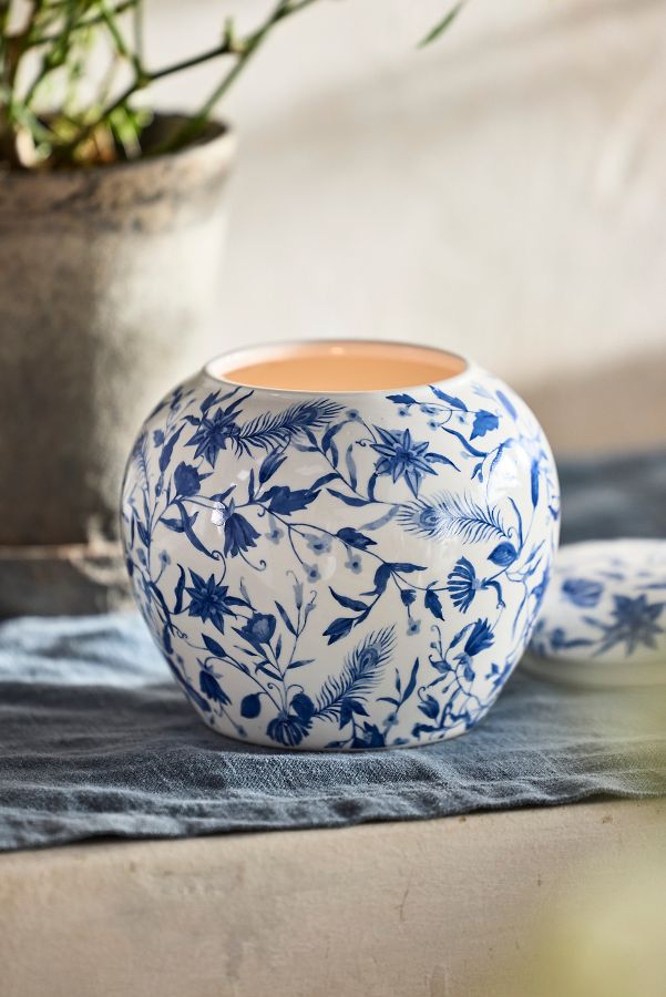 Slide View: 3: Ceramic Jar Candle, Chinoiserie