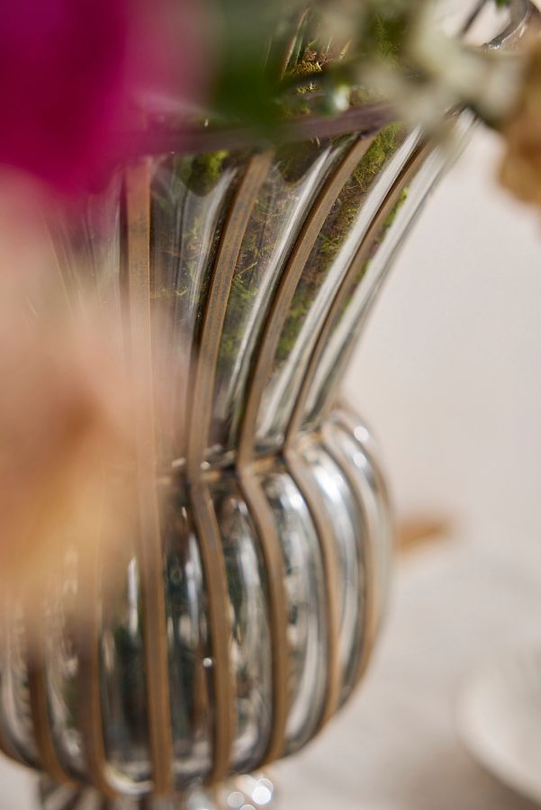 Slide View: 2: Glass + Iron Flare Vase