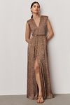 Thumbnail View 1: Sabina Musayev Savory V-Neck Front-Slit Maxi Dress