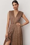 Thumbnail View 5: Sabina Musayev Savory V-Neck Front-Slit Maxi Dress