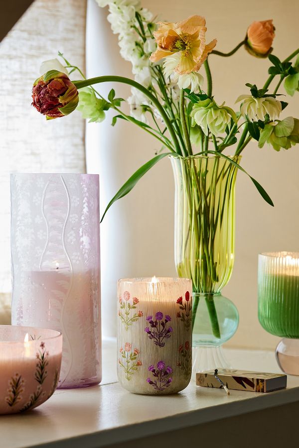 Slide View: 4: Astrid Fresh Hibiscus & Pink Guava Glass Candle