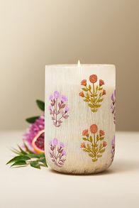 Slide View: 1: Astrid Fresh Hibiscus & Pink Guava Glass Candle