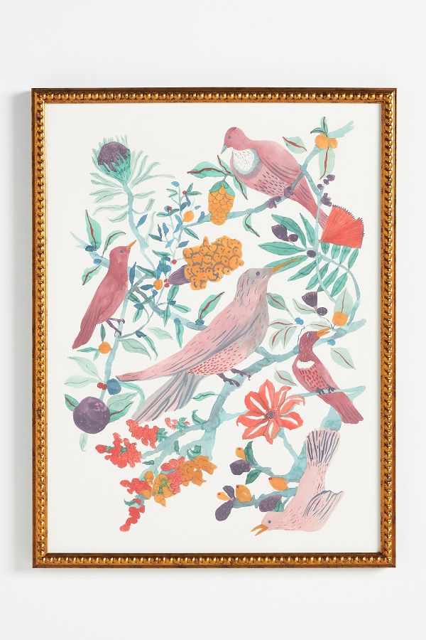 Slide View: 1: Birds On A Branch Wall Art