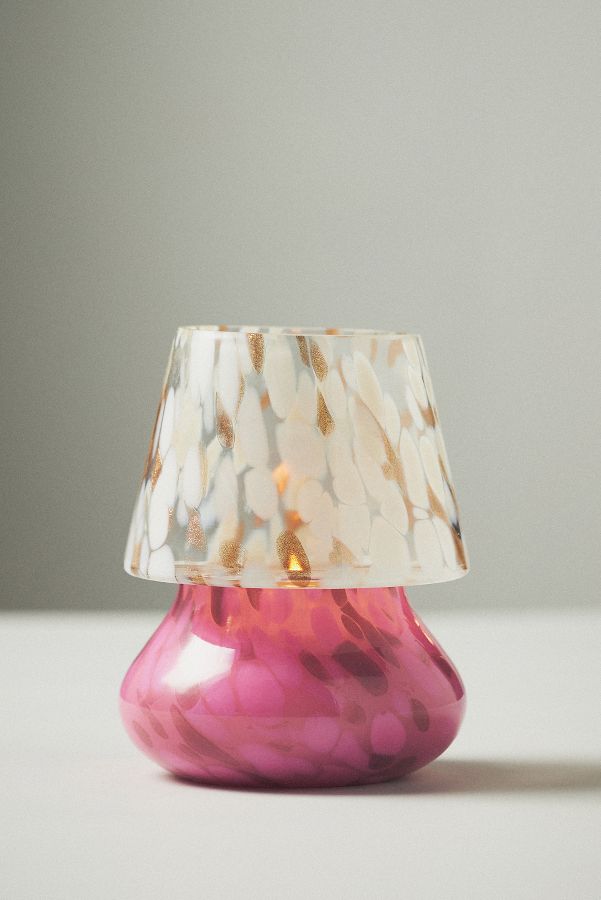 Slide View: 3: Cheena Fruity Lychee & Pink Dragon Fruit Glass Mushroom Lamp Candle