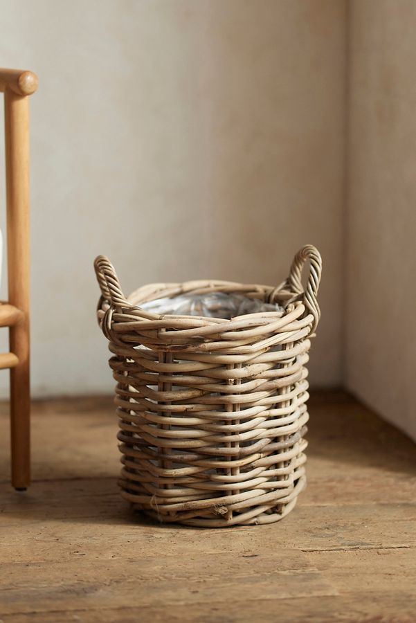 Slide View: 5: Rattan Cylinder Basket Planter