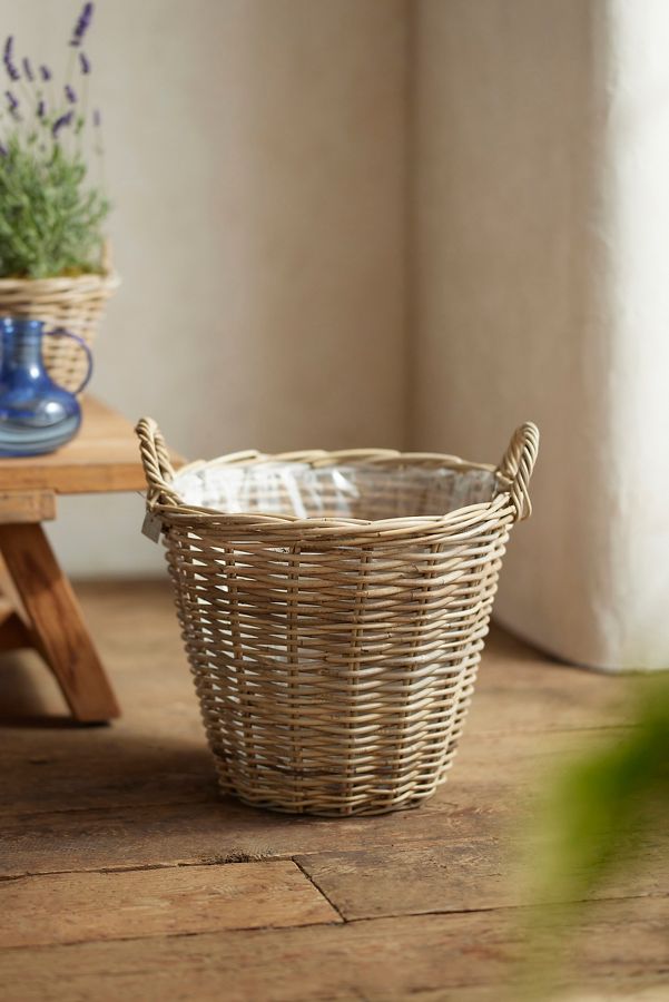 Slide View: 3: Rattan Tapered Basket Planter