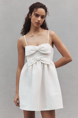 Sachin & Babi Sloane Taffeta Double-Bow Pleated Mini Dress