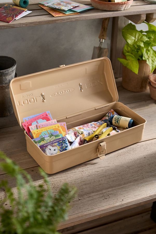 Slide View: 1: Toyo Steel Medium Seed Storage Box, Beige