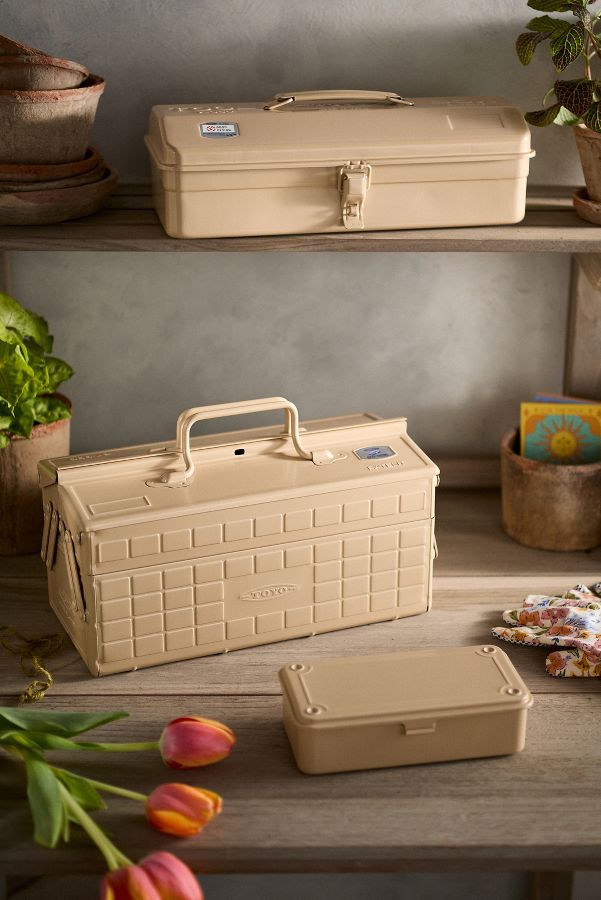 Slide View: 2: Toyo Steel Large Seed Storage Box, Beige