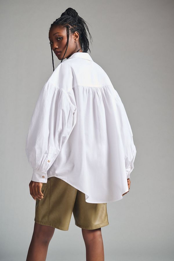 Slide View: 2: Oversized Poplin Shirt