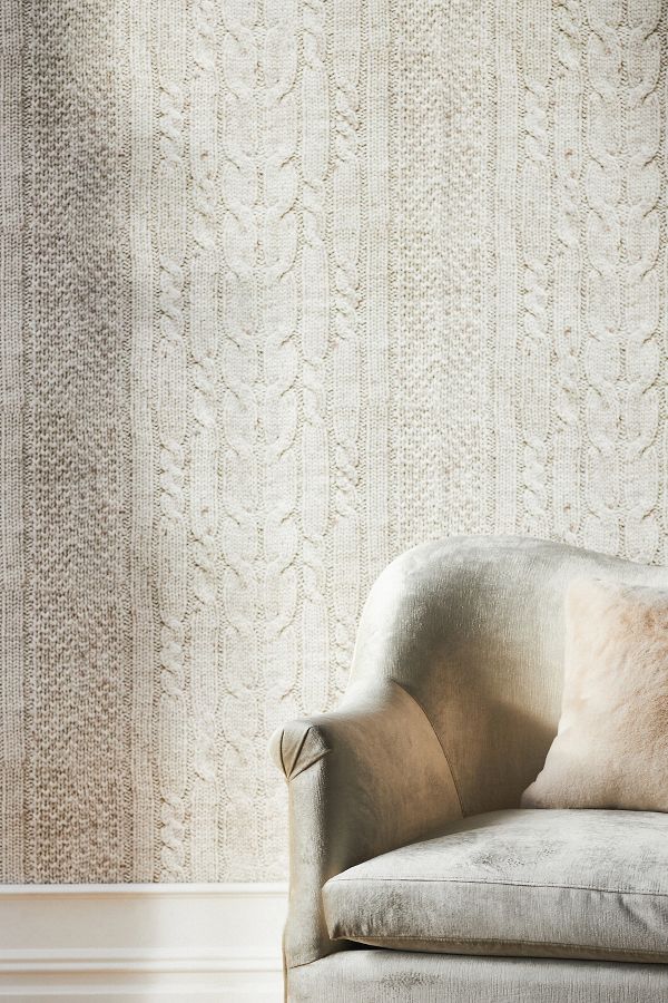 Slide View: 1: Cable Knit Wallpaper