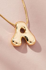 Slide View: 2: Bubble Letter Monogram Necklace