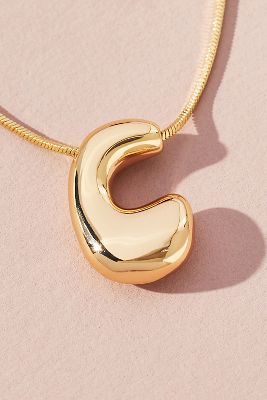 Gold-Plated Bubble Letter Monogram Necklace