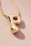 Thumbnail View 1: Gold-Plated Bubble Letter Monogram Necklace