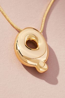 Collier plaqué or à pendentif avec monogramme bulle