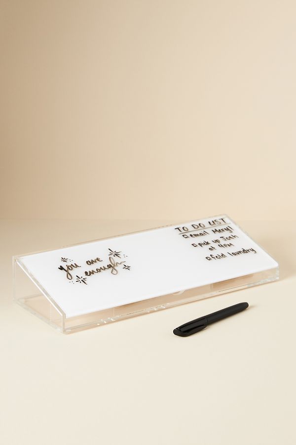 Slide View: 1: Acrylic Dry Erase Desk Organizer