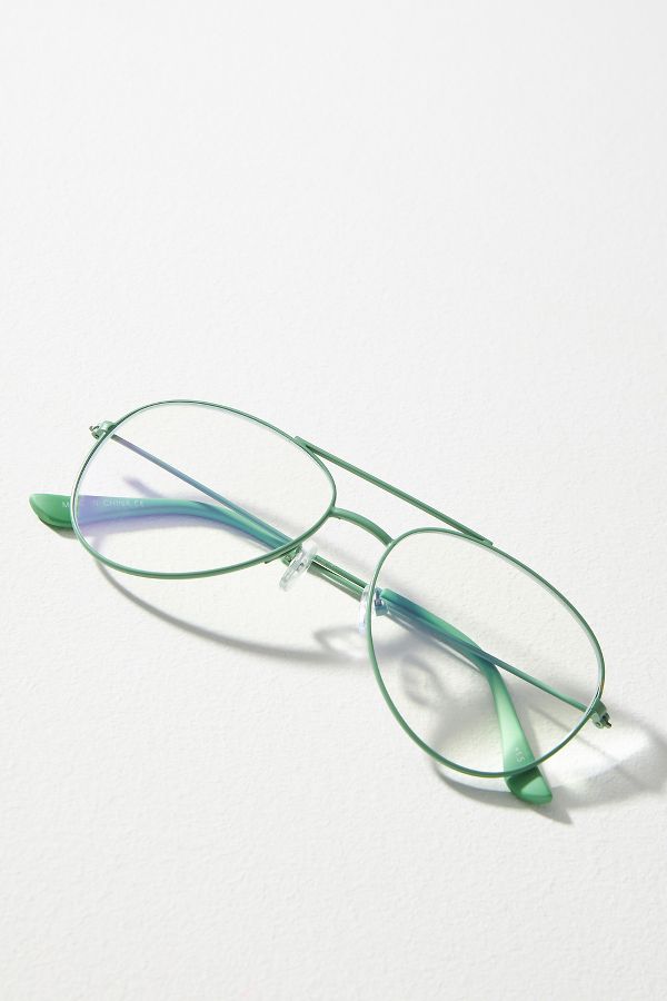 Slide View: 1: Matte Wire Aviator Glasses