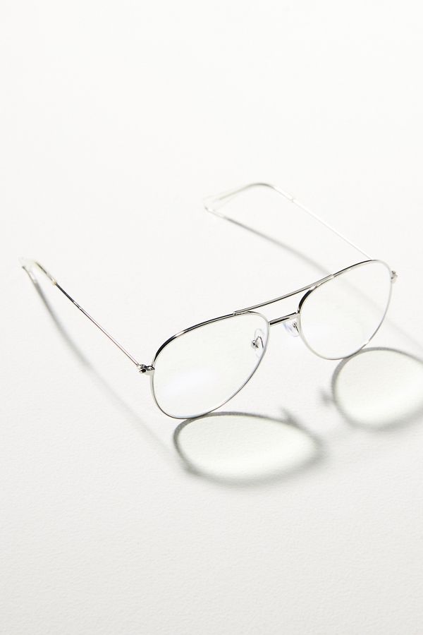 Slide View: 2: Matte Wire Aviator Glasses