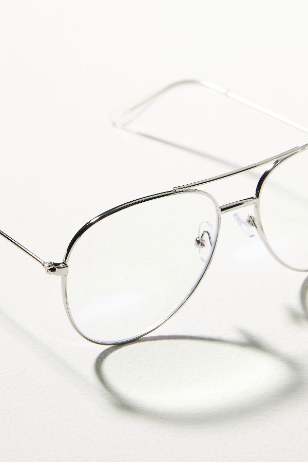 Slide View: 3: Matte Wire Aviator Glasses