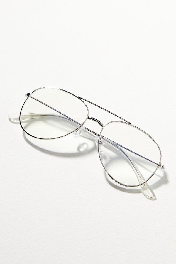 Slide View: 1: Matte Wire Aviator Glasses