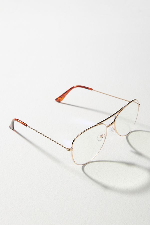 Slide View: 2: Matte Wire Aviator Glasses