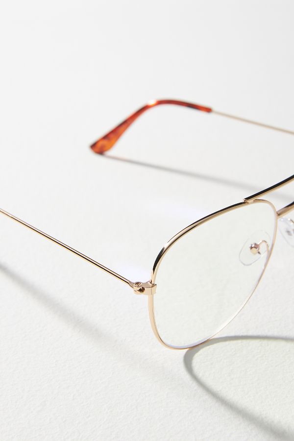 Slide View: 3: Matte Wire Aviator Glasses