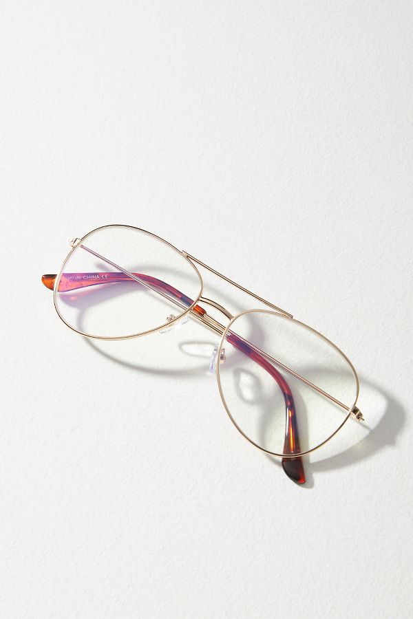 Slide View: 1: Matte Wire Aviator Glasses